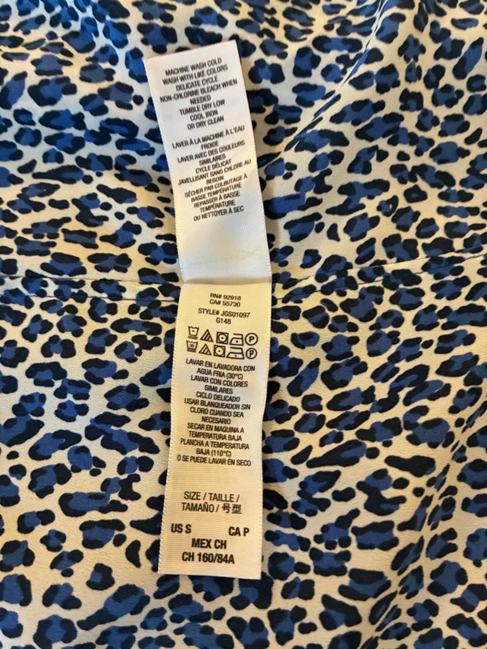 Juicy Couture Blue and White Cheetah Printed Button-Down Shirt - Picture 6 of 7